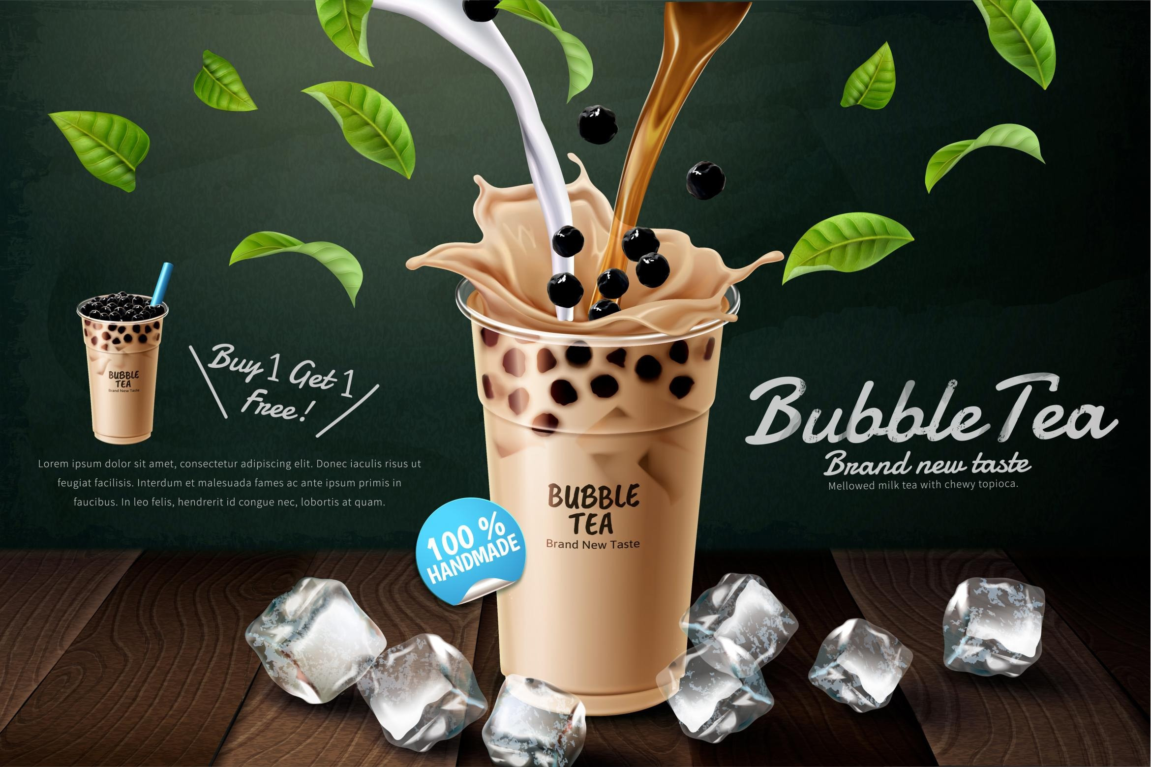 Bubble milk tea ads, a Flyer Template by TotallypicRF
