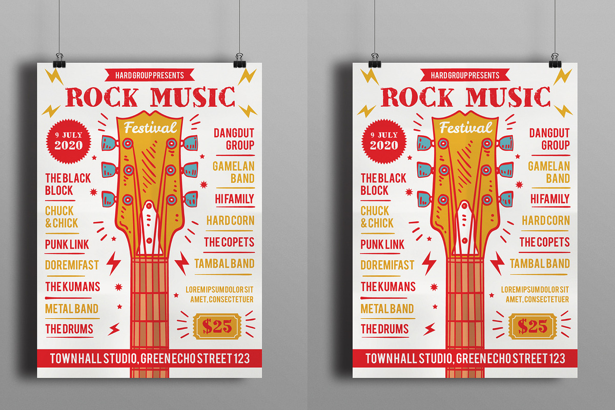 Rock Music Festival Flyer, a Flyer Template by serapika (Photo 3 of 3)