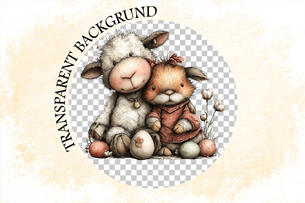 Watercolor Easter Animals Clipart Bu, an Illustration by SVGArt (Photo 6 of 7)