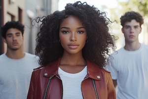Young adults pose in urban setting, a Photo by Beautiful things