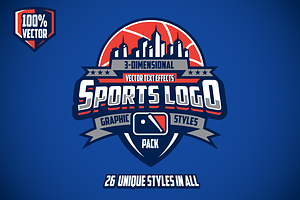 3D Sports Logo Graphic Styles Pack