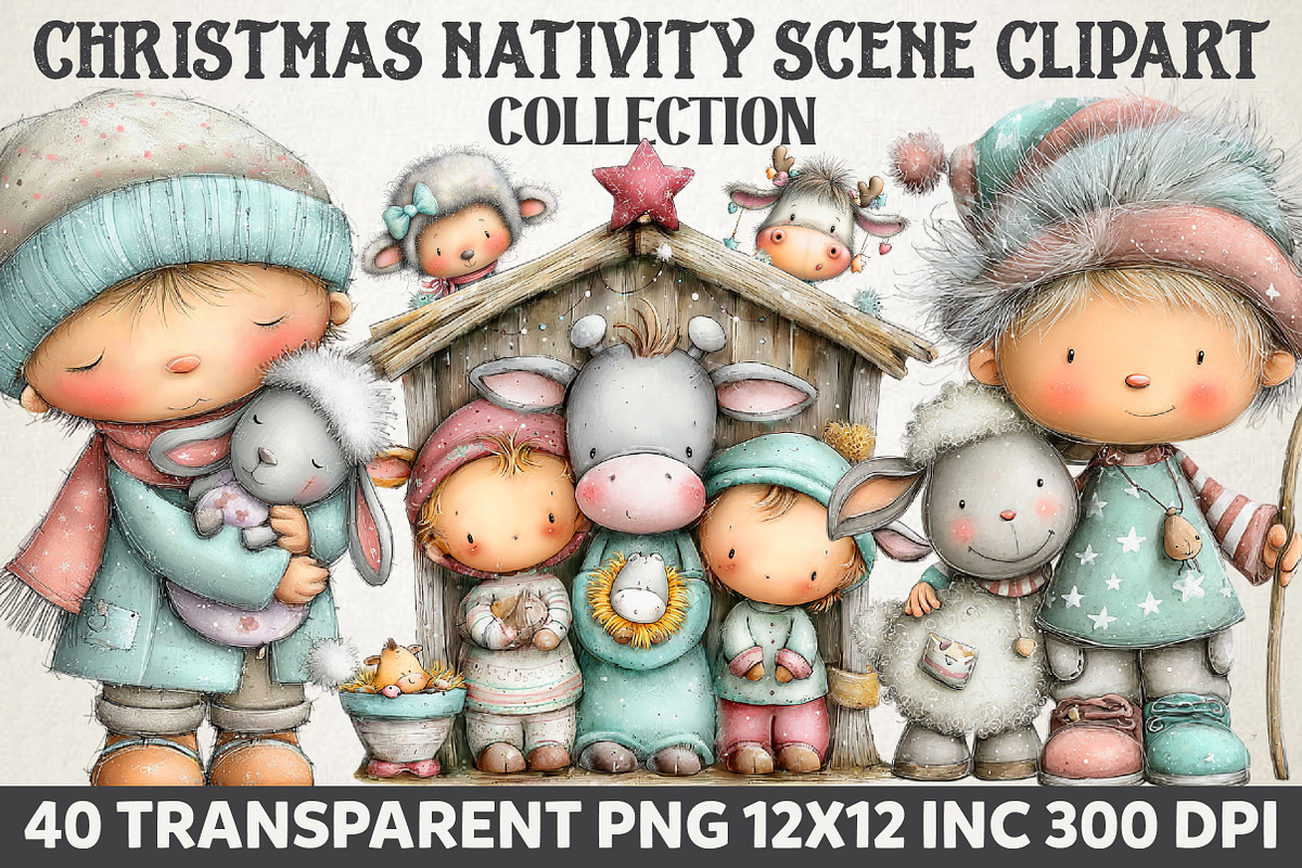 Christmas Nativity Scene Sublimation, an Illustration by RobertsArt (Photo 1 of 7)