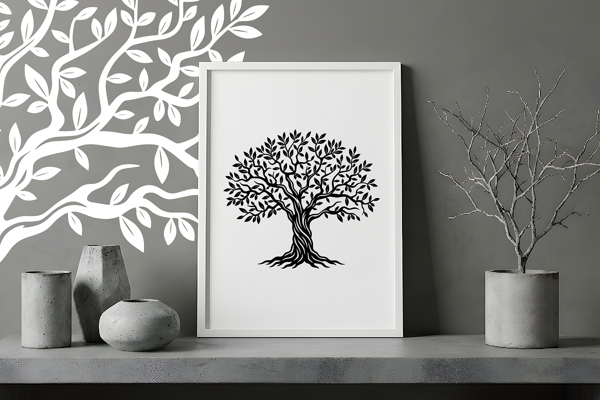 Elegant Olive Tree Silhouette, an Object Illustration by provector (Photo 2 of 3)