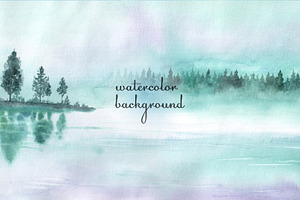 Watercolor Backgrounds. Landscapes