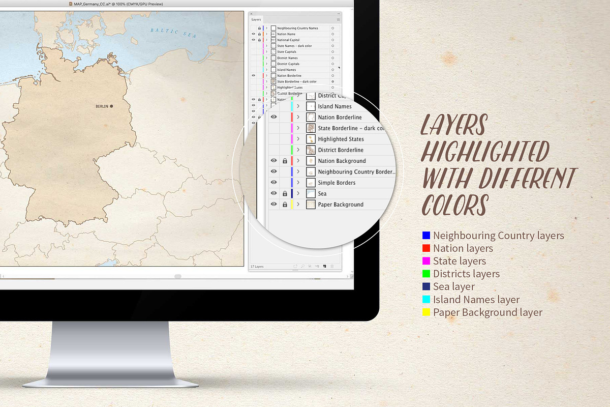 Le Tour du monde, Germany vector map, an Object Graphic by volume 1 visual design (Photo 7 of 21)