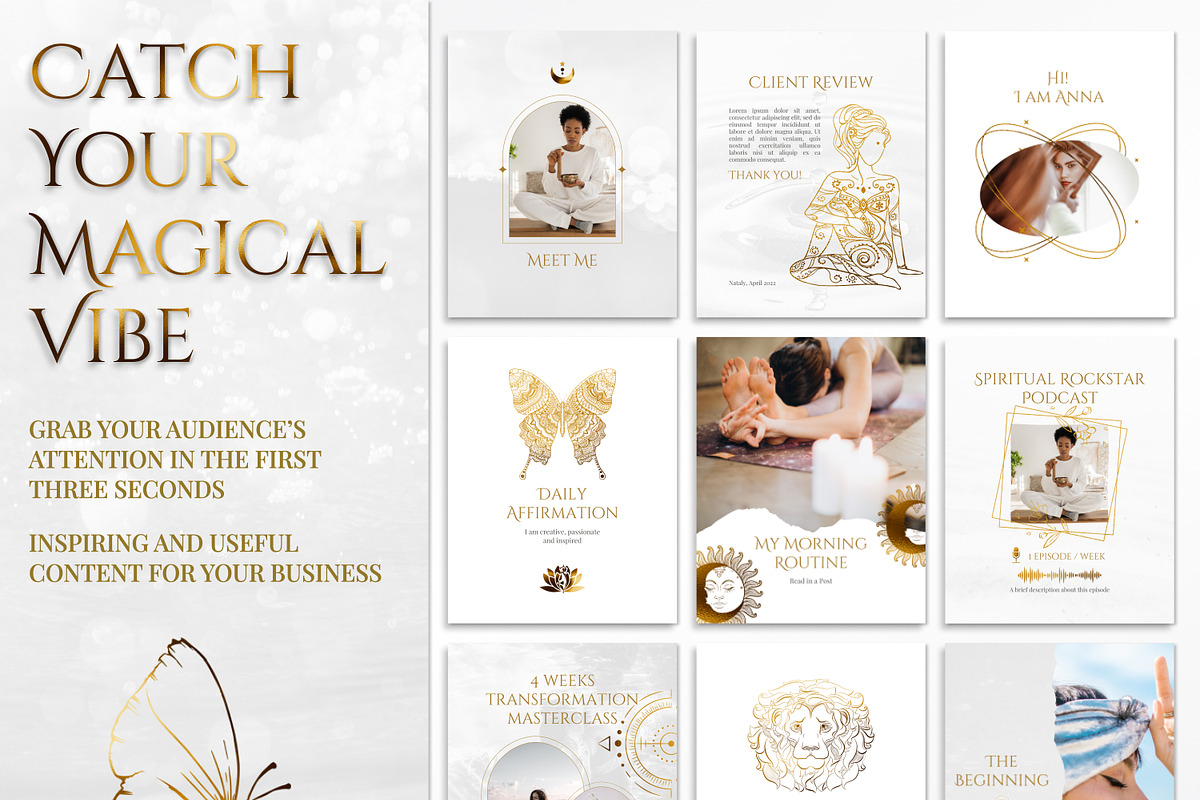 Spiritual Instagram Posts | Reiki, a Social Media Template by Under My Cozy Roof (Photo 2 of 10)