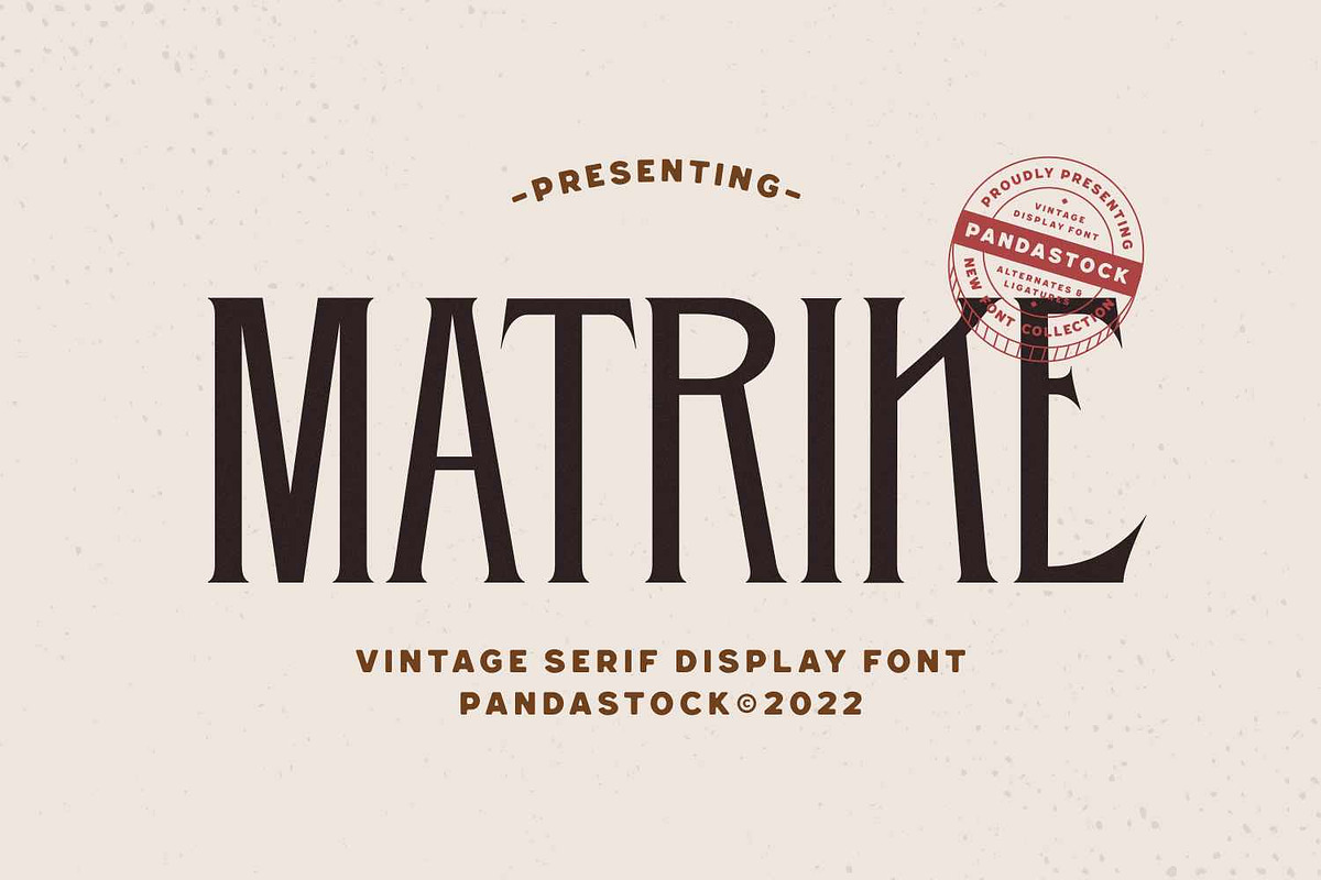 Matrike - Tall Condensed Serif Font, a Serif Font by Imoodev (Photo 1 of 5)