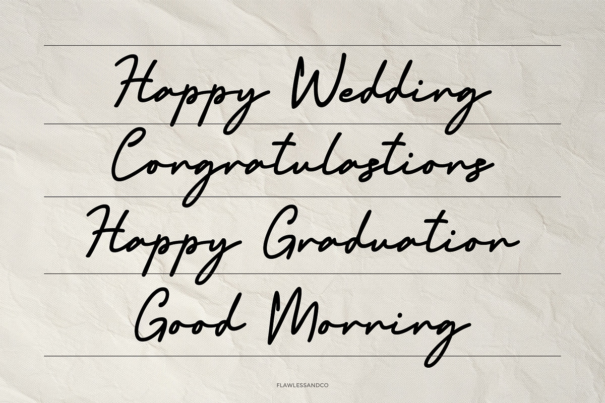 Anindhita - Script Signature Font, a Script Font by Flawless And Co (Photo 4 of 10)