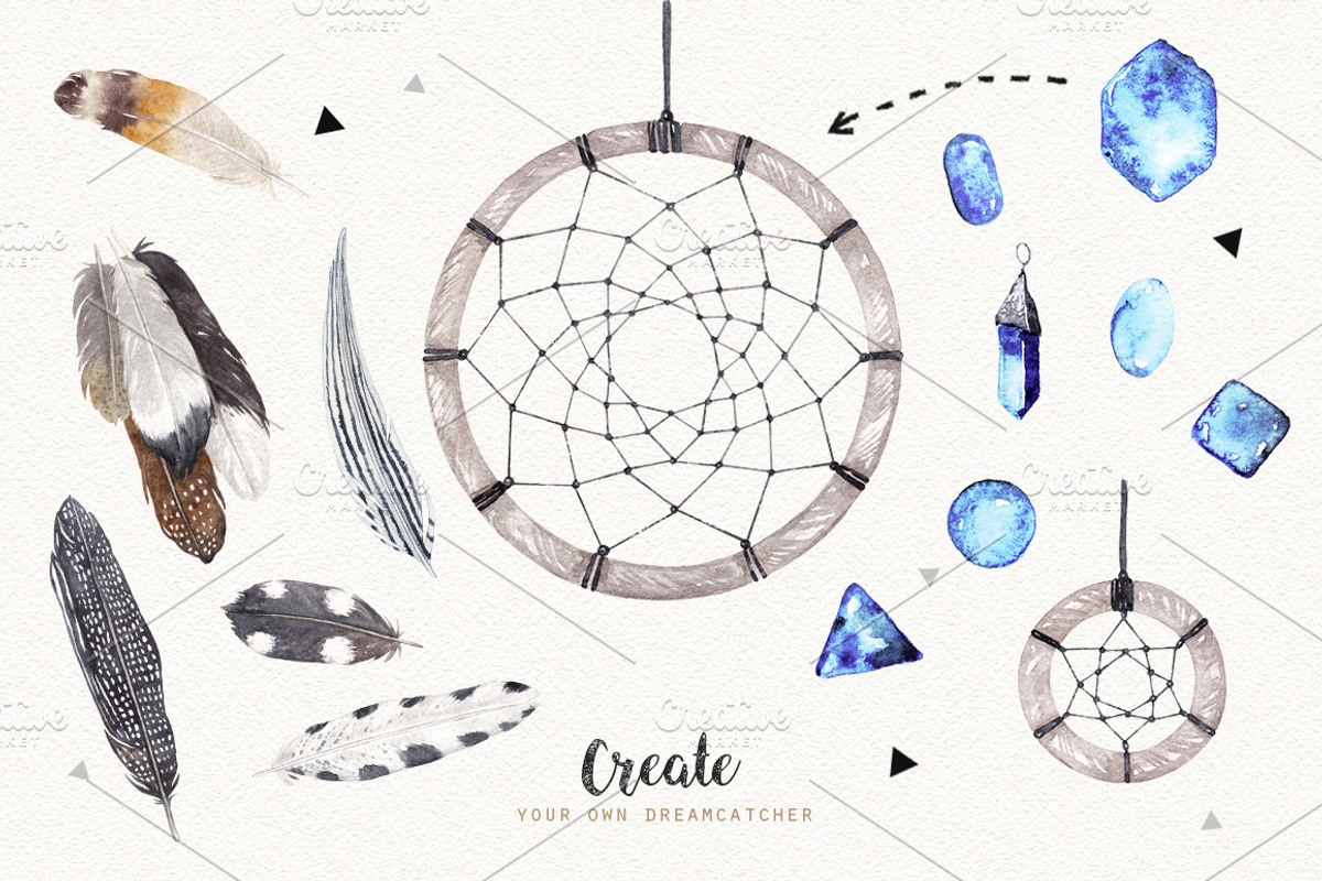 DREAMCATCHERS watercolor set, an Illustration by Natali Smolova (Photo 6 of 7)