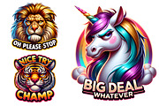 Sarcastic Grumpy Animals Clipart PNG, an Animal Illustration by Creative Arslan (Thumbnail 3 of 9)