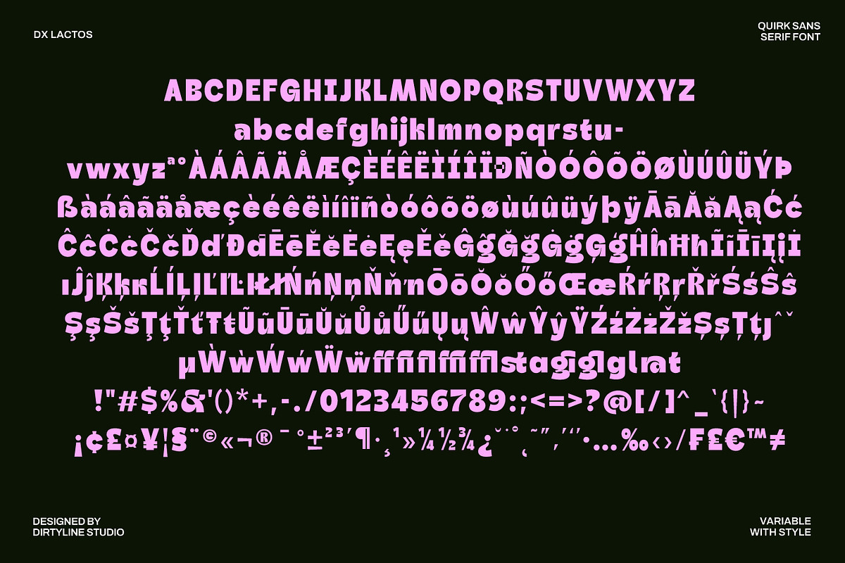Dx Lactos - Quirk Font Variable, a Sans Serif Font by Dirtyline Studio (Photo 12 of 17)