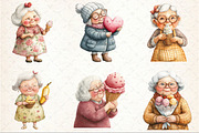 Quirky Grandma Love Ice Cream Clipar, an Illustration by Rose Art (Thumbnail 3 of 7)