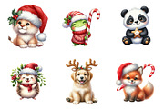 Cute Animal Christmas Clipart Bundle, a Graphic by CitraGraphics (Thumbnail 2 of 4)