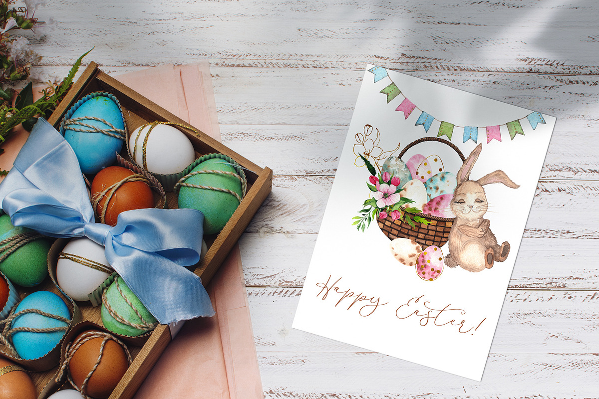 Easter Bunny. Watercolor collection, an Object Graphic by Ana-Sakuta (Photo 13 of 27)