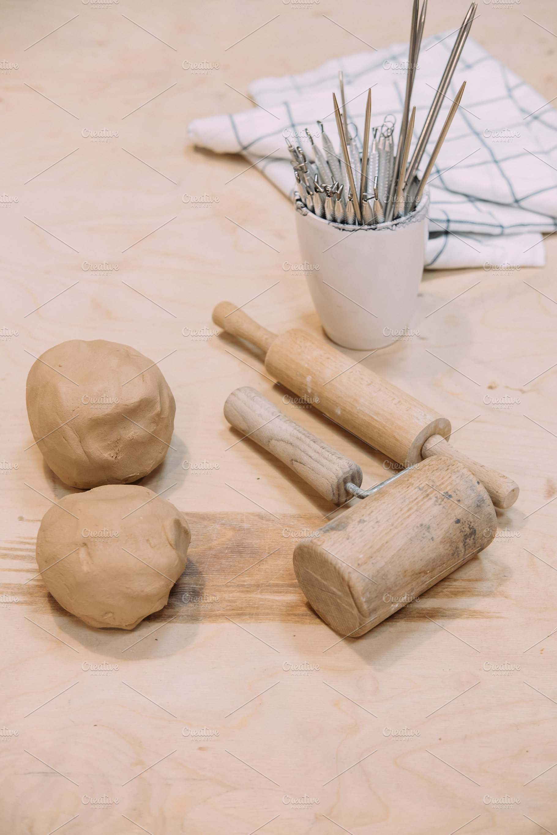 Ceramic tools artisan craft clay pottery handmade, an Arts & Entertainment Photo by Photo Drive Studio