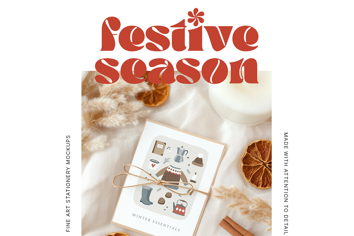 Festive Season Christmas Card Mockup, a Product Mockup by Muse Mockups (Photo 2 of 15)