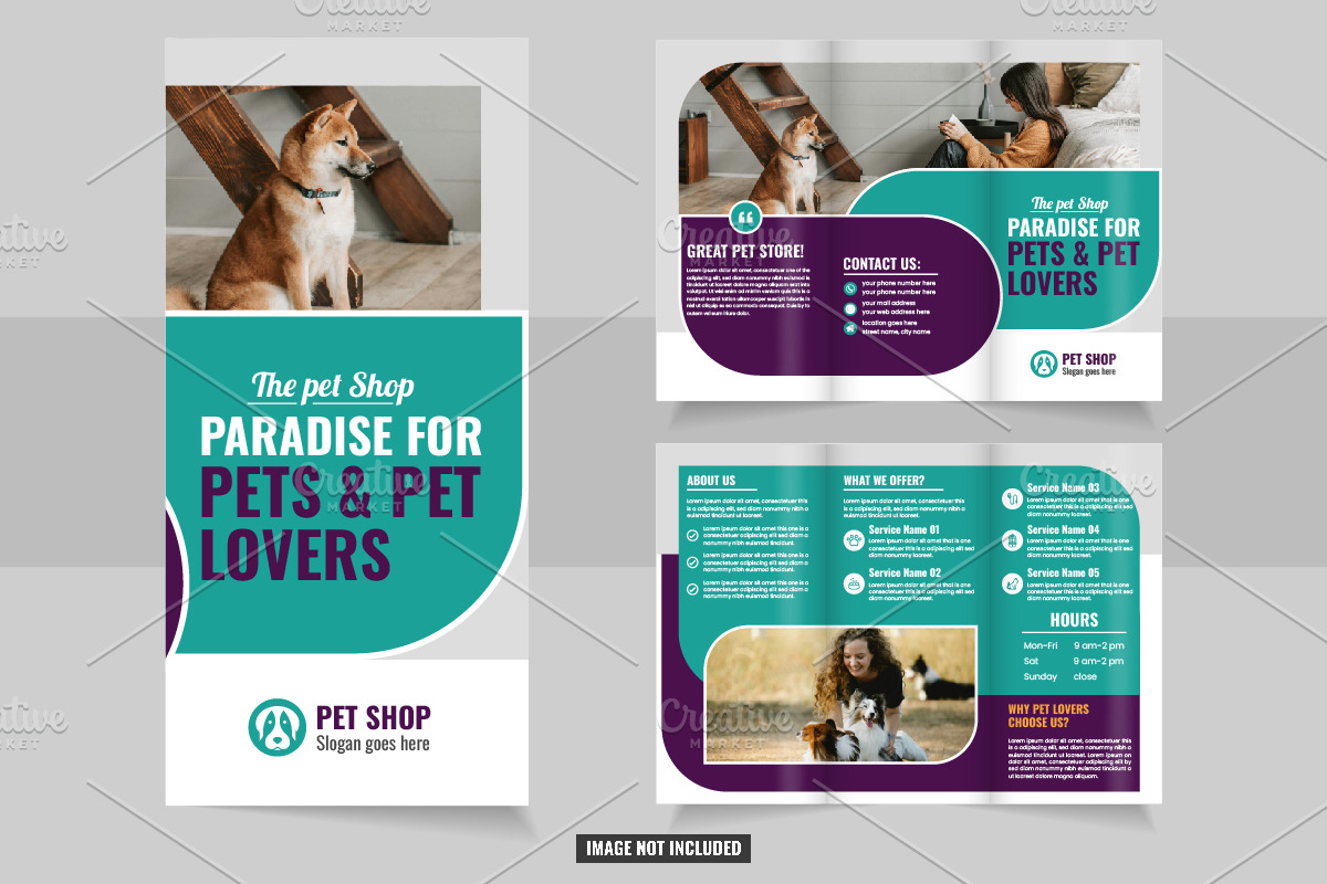 Veterinarian Clinic pet shop trifold, a Brochure Template by Tanuart (Photo 2 of 2)