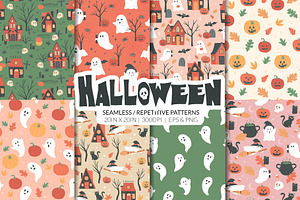 Halloween Haunted House Pattern