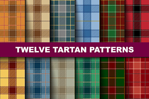 Twelve Seamless Tartan Pattern