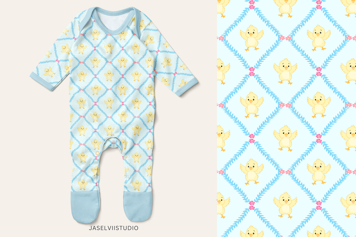 Bunny Chick - Blue, a Pattern Graphic by Jaselvii Studio (Photo 6 of 7)