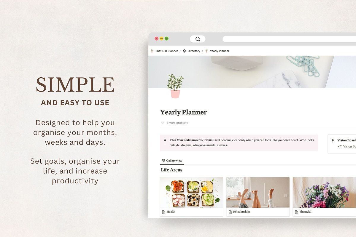 Notion Life Planner, Notion Template, an App Template by TheBohoFactory (Photo 3 of 10)