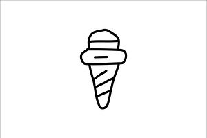 Ice cream logo, an Outline Icon by Vectorium Studio
