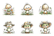 Whimsical Spring Chick Clipart PNG, an Illustration by CreationArt (Thumbnail 4 of 7)
