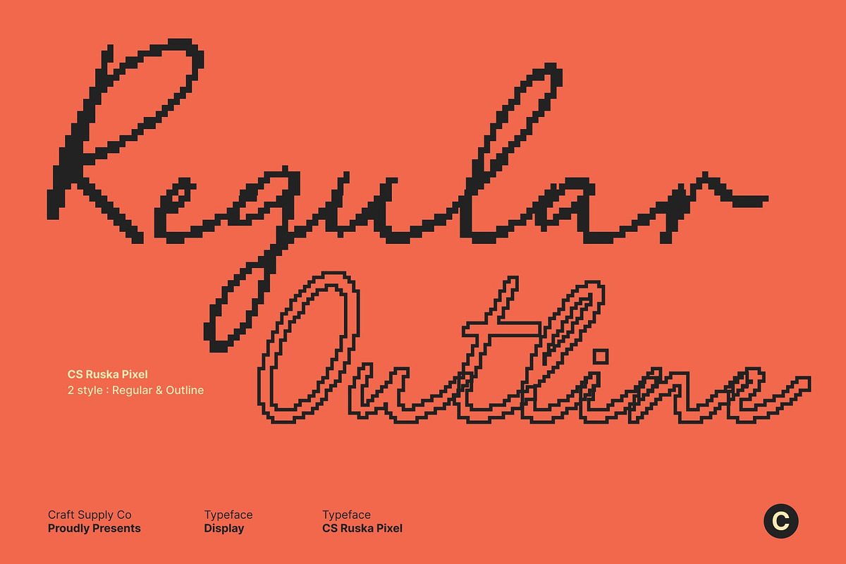 CS Ruska Pixel, a Script Font by Craft Supply Co. (Photo 4 of 8)