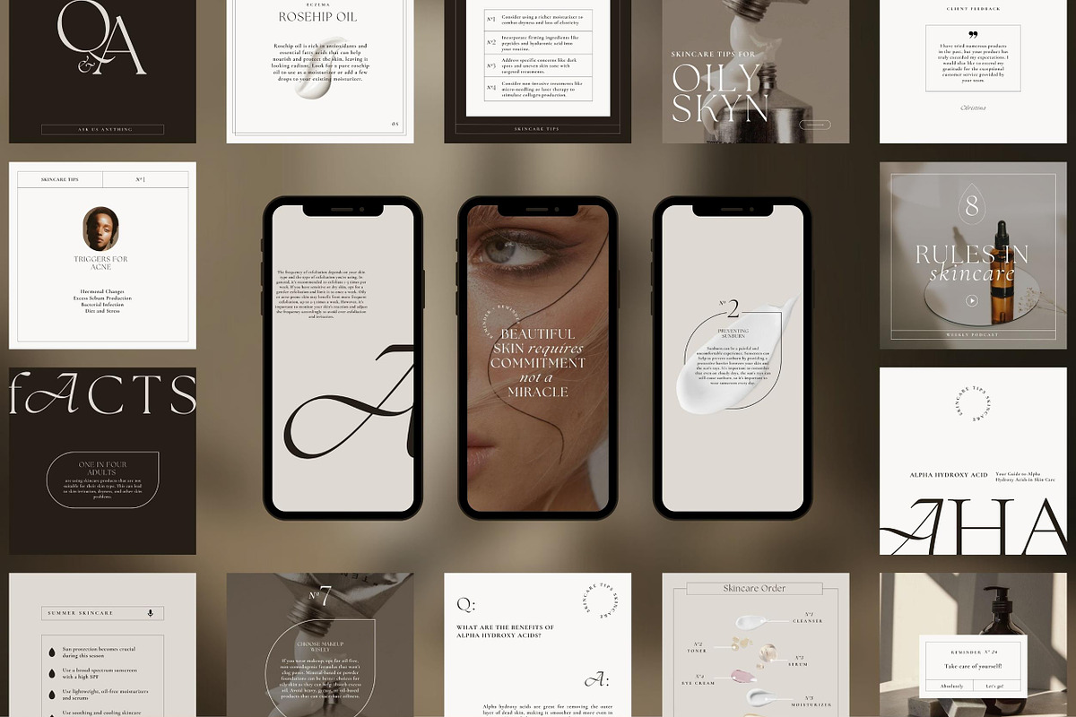 BRUNE Skincare Aesthetic templates, a Social Media Template by Studio ...
