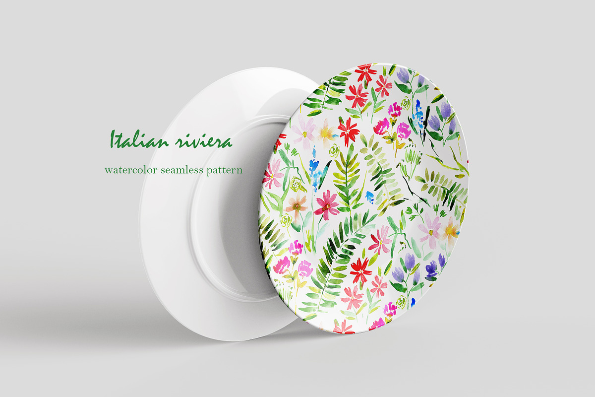 Italian riviera - floral seamless, a Pattern Graphic by Katerina Tova (Photo 3 of 14)