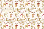 Retro Christmas deers pattern, a Pattern Graphic by SirenaArt (Thumbnail 3 of 12)