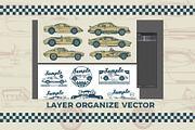 Classic Car Vector Kit, an Illustration by Dawnside Graphic (Thumbnail 4 of 4)