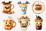 Whimsical Halloween Coffee Clipart, an Illustration by Dream Creation (Thumbnail 4 of 7)