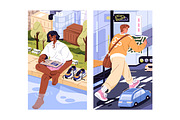 Giant people in the city, cards set, a Person Illustration by PaperTrident (Thumbnail 3 of 4)