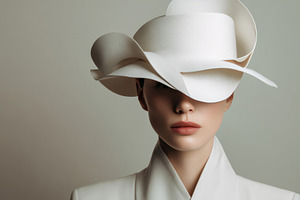 Chic model with unique hat, a Photo by Beautiful things