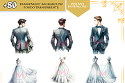 Bride watercolor Wedding from back, a Person Illustration by VM PARTYS  BY TAIRUMA (Thumbnail 10 of 11)