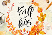 Fall in Love - Watercolor clipart, a Decorative Illustration by Astarte_design (Thumbnail 1 of 12)
