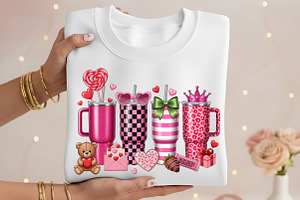 Valentine's Day Tumbler Mug PNG, a Seasonal Illustration by YA Design