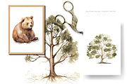 Watercolor Bears in the Forest Cute, an Animal Illustration by Pati Paints (Thumbnail 6 of 13)