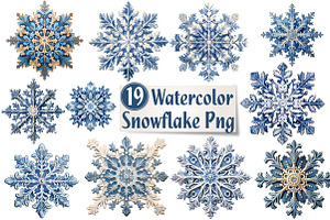 Watercolor Snowflake Png Clipart, an Illustration by CreationArt