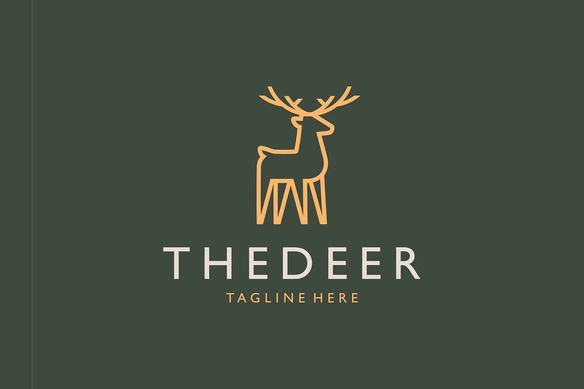 Deer Lineart Standing Logo, a Branding & Logo Template by ika trisiana (Photo 1 of 2)
