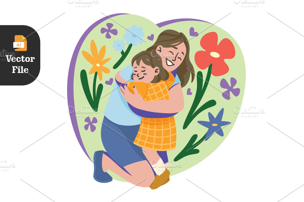 Mother’s Day 21 Vector illustration, a Seasonal Illustration by Peacock_design (Photo 8 of 8)