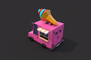 Low Poly Ice Cream Car, a Cars & Vehicle 3D Model by CreativeeArt (Thumbnail 4 of 8)