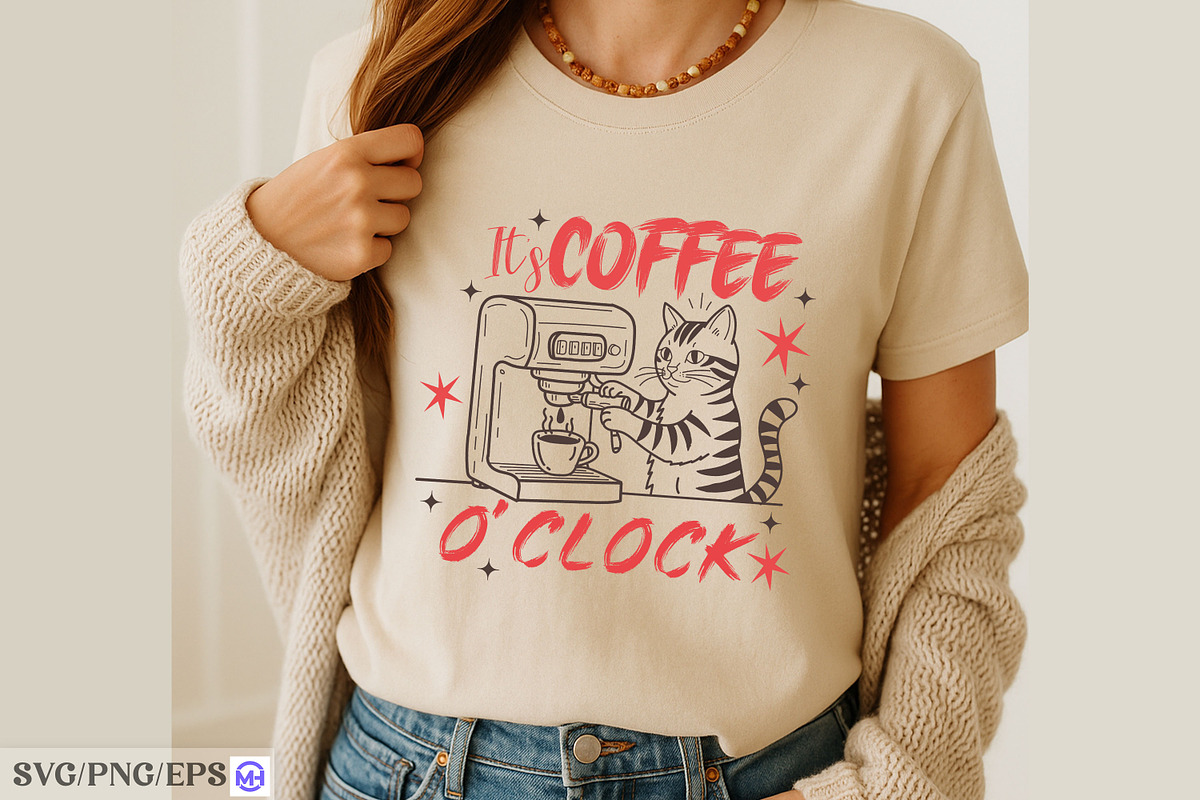 Cat Coffee Machine Hand-drawn SVG, a Graphic by mh_arif (Photo 3 of 4)