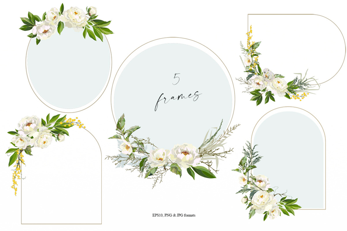 White peonies, a Decorative Illustration by Vasmila (Photo 8 of 9)