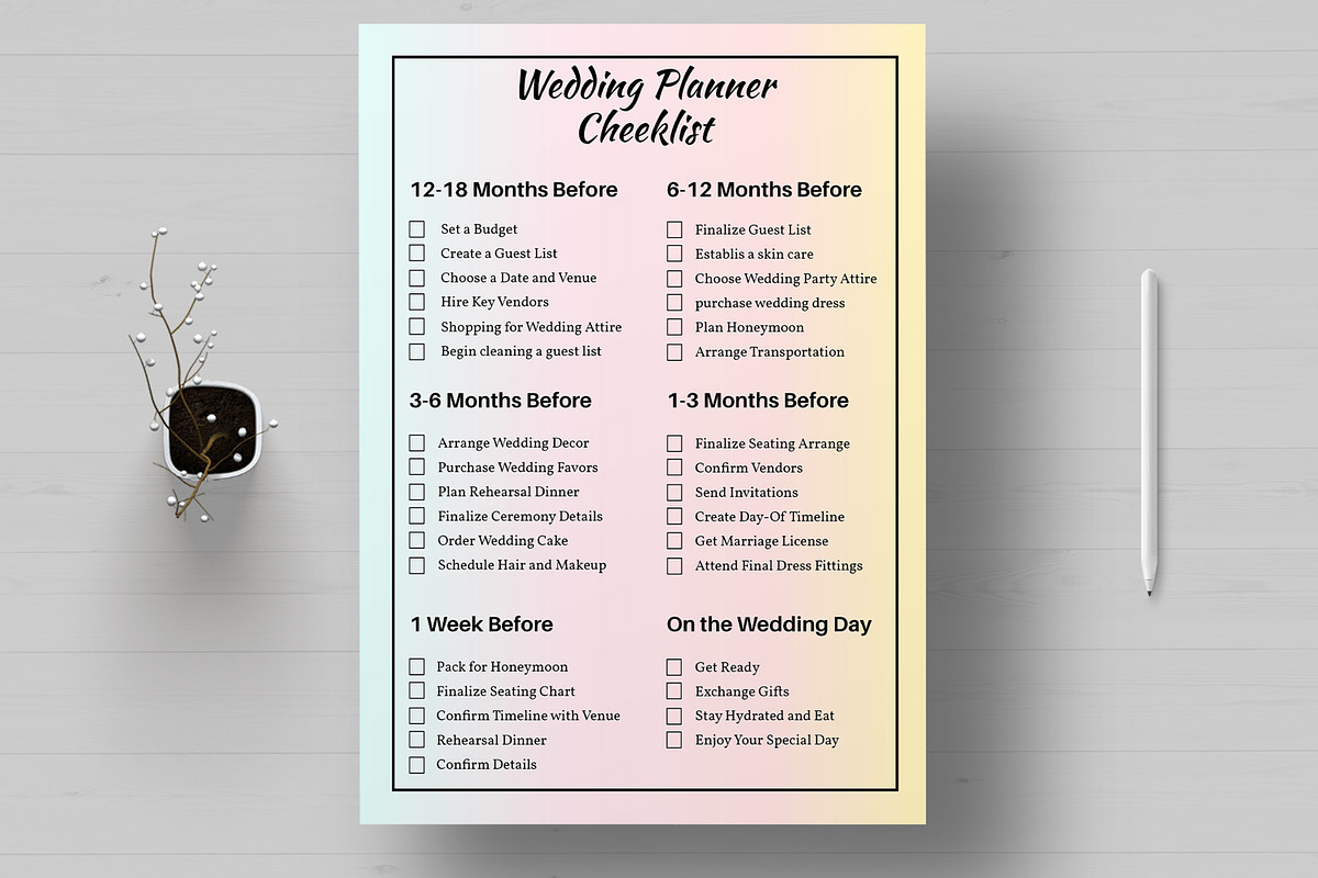 Wedding Planning Checklist, a Stationery Template by MightyDesign (Photo 1 of 8)