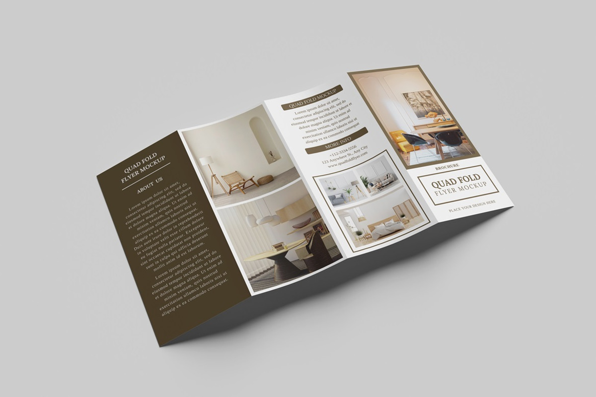 Quadruple Fold Brochure Mockup, an Advertising Mockup by Rezaandika97 (Photo 6 of 7)