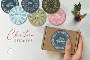 Editable Canva Christmas Sticker Set, a Stationery Template by R-studio