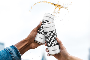 Drink Cans Mockup - Cheers Scene