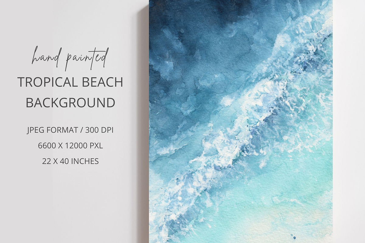 Abstract Watercolor Beach Shore, an Illustration by Kolorata Art (Photo 2 of 5)